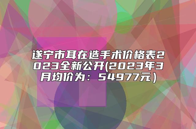 遂宁市耳在造手术价格表2023全新公开(2023年3月均价为：54977元）